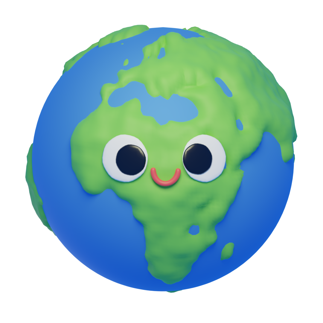 3d cute smiling earth
